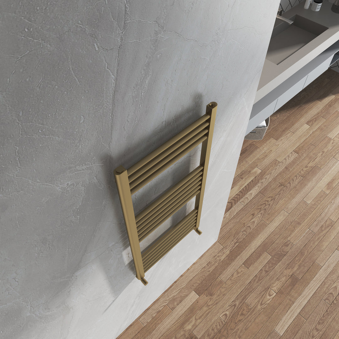 Aureli 1000 x 500 Ladder Towel Rail Radiator  - Brushed Brass