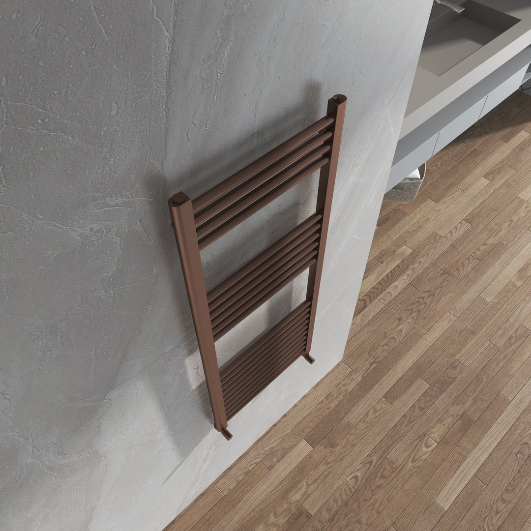 Aureli 1200 x 400 Ladder Towel Rail Radiator - Brushed Bronze