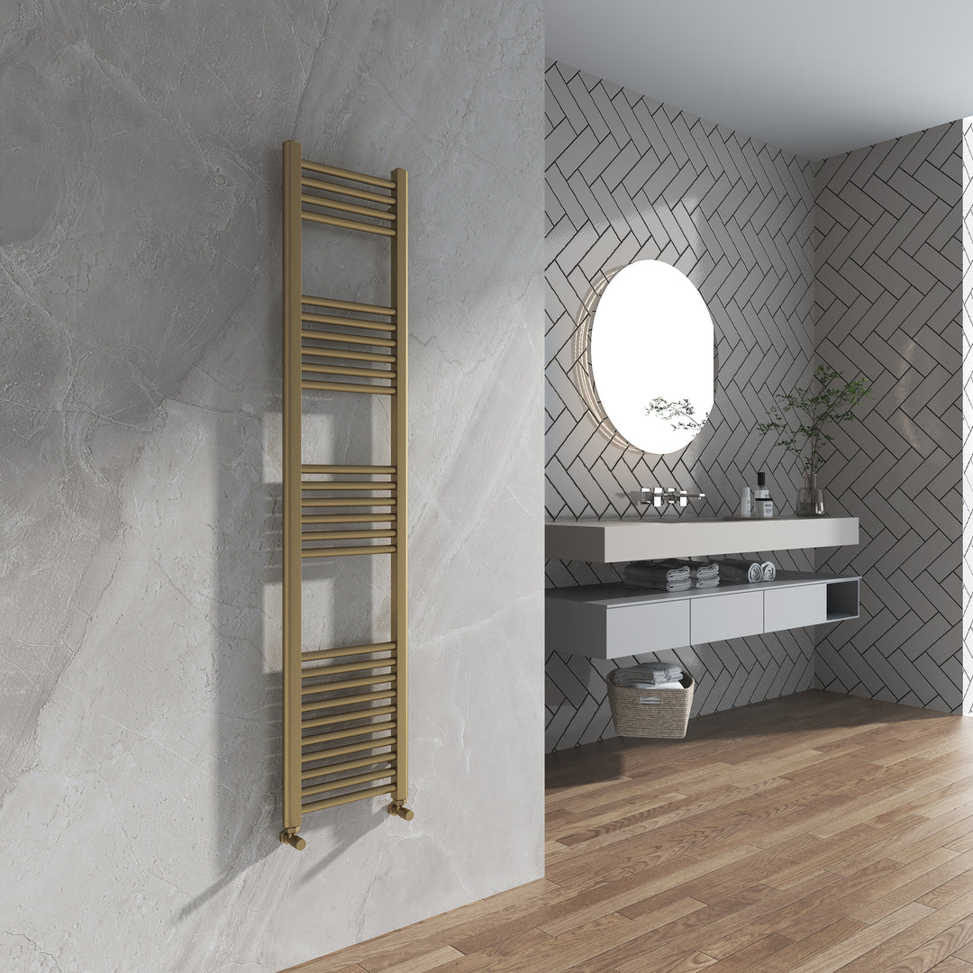 Aureli 1600 x 300 Ladder Towel Rail Radiator  - Brushed Brass