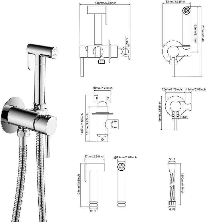 Ario Round Thermostatic Douche - Chrome