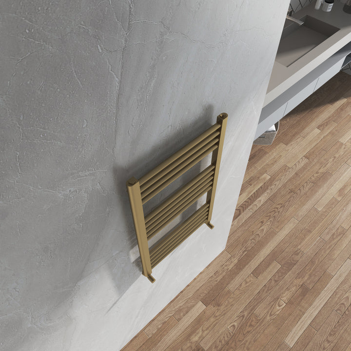 Aureli 800 x 400 Ladder Towel Rail Radiator  - Brushed Brass