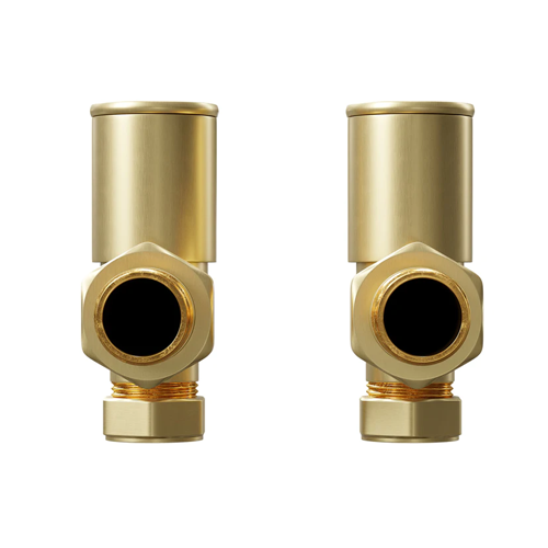 Angled Radiator Valves - Brushed Brass