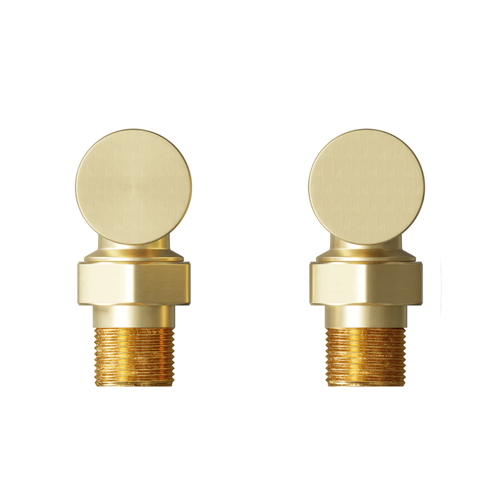 Angled Radiator Valves - Brushed Brass