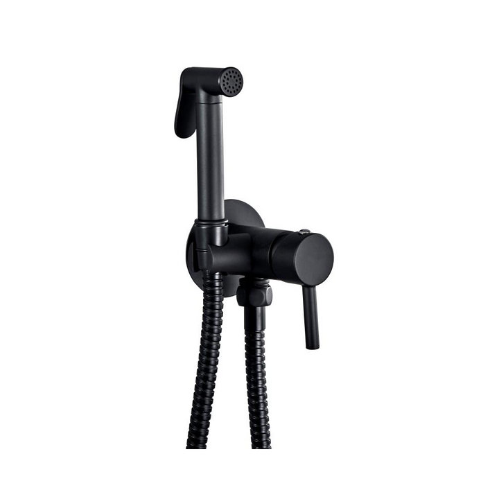 Luca Round Concealed Thermostatic Douche - Matt Black