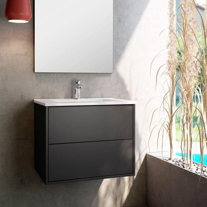 Venti 600mm Wall Hung Vanity Unit  - Matt Black