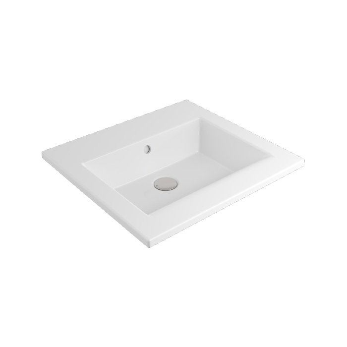 Entre 600mm No Tap Hole Wall Hung Basin - Gloss White