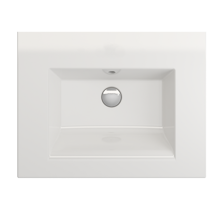 Entre 600mm No Tap Hole Wall Hung Basin - Gloss White