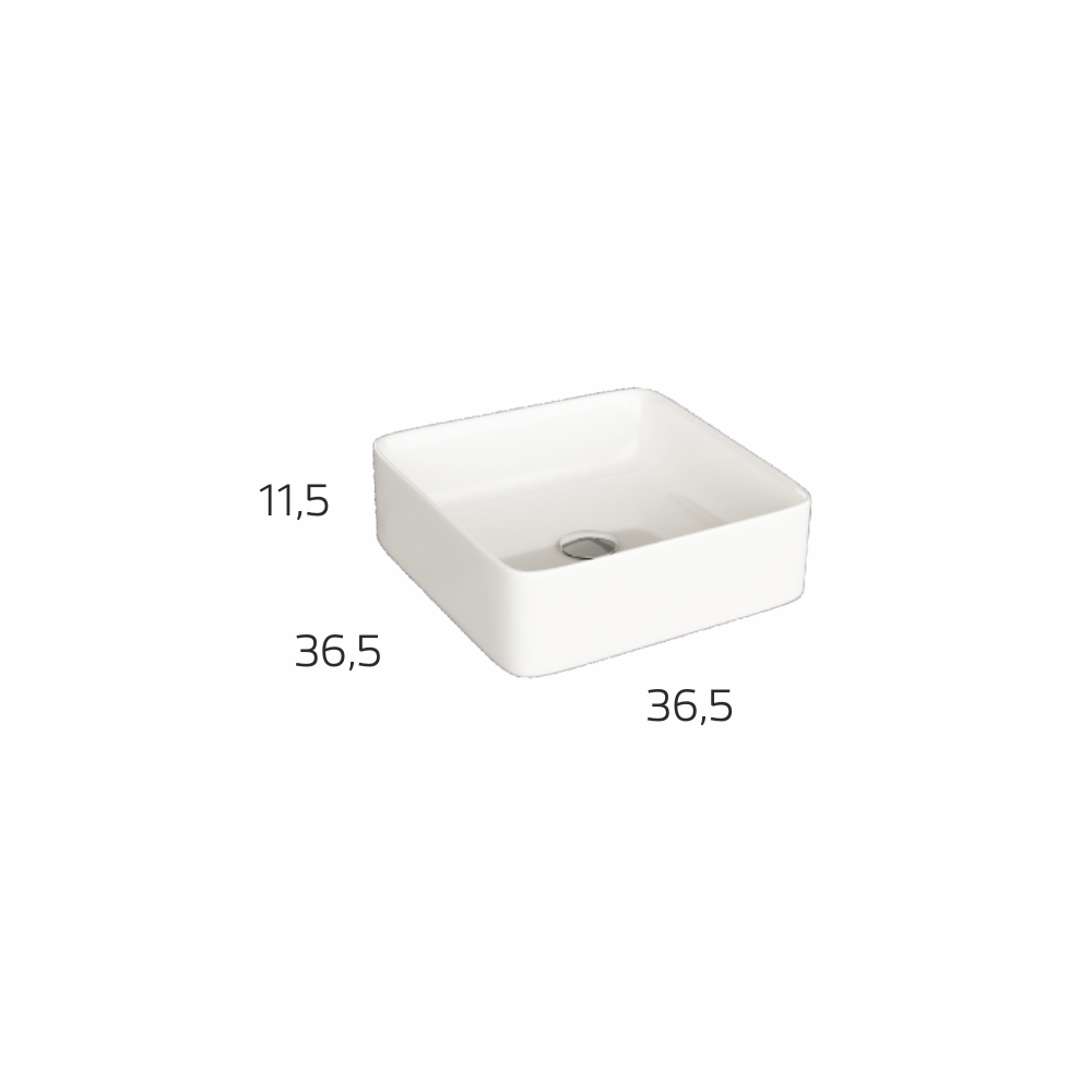 Hades 365mm Countertop Basin - Gloss White