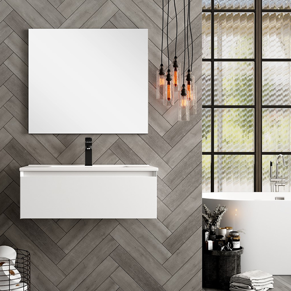 Kameo 800mm Wall Hung 1 Drawer Vanity Unit with Basin - Matt White