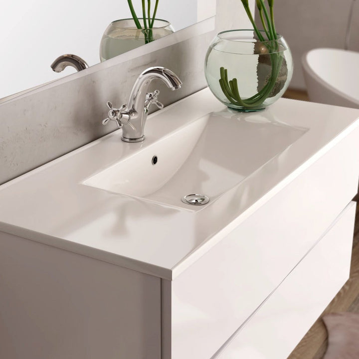 Lira Porcelain Basin Sink - Gloss White