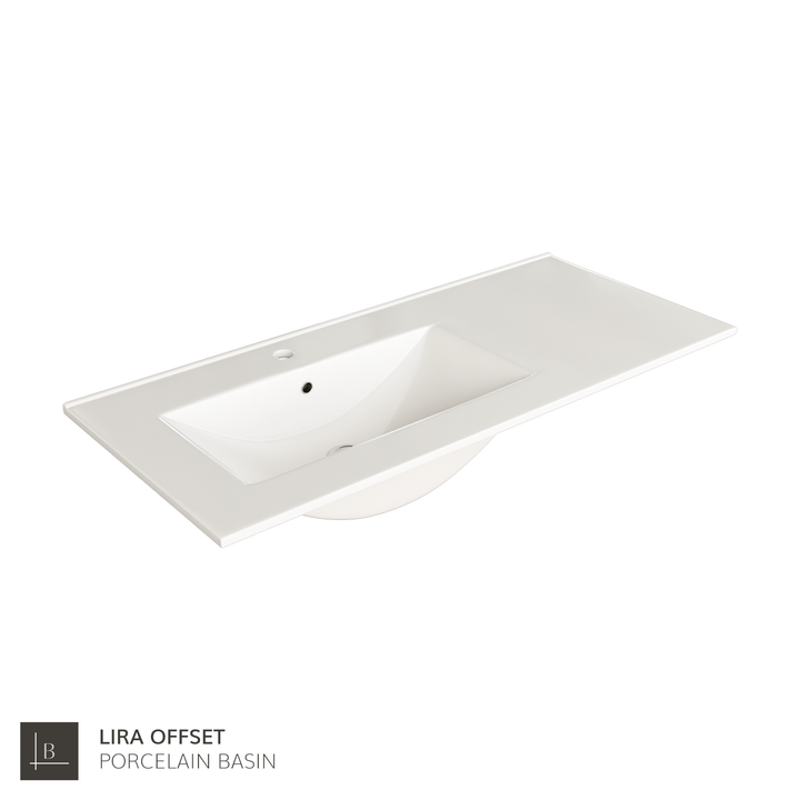 Siena 800mm Wall Hung Vanity Unit with Matt White Handles - Light Stone