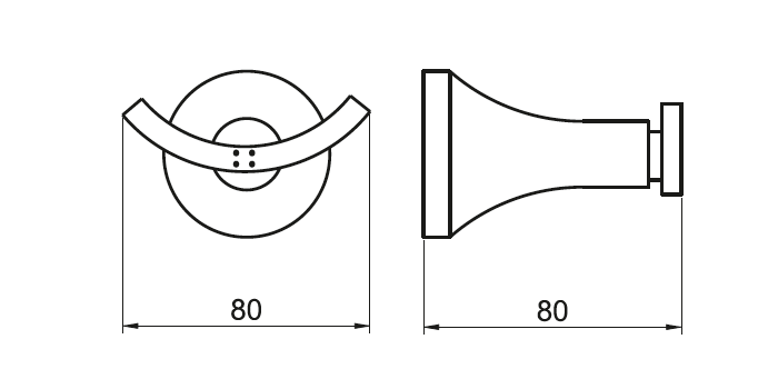 Ariano Round Double Robe Hook - Select Colour