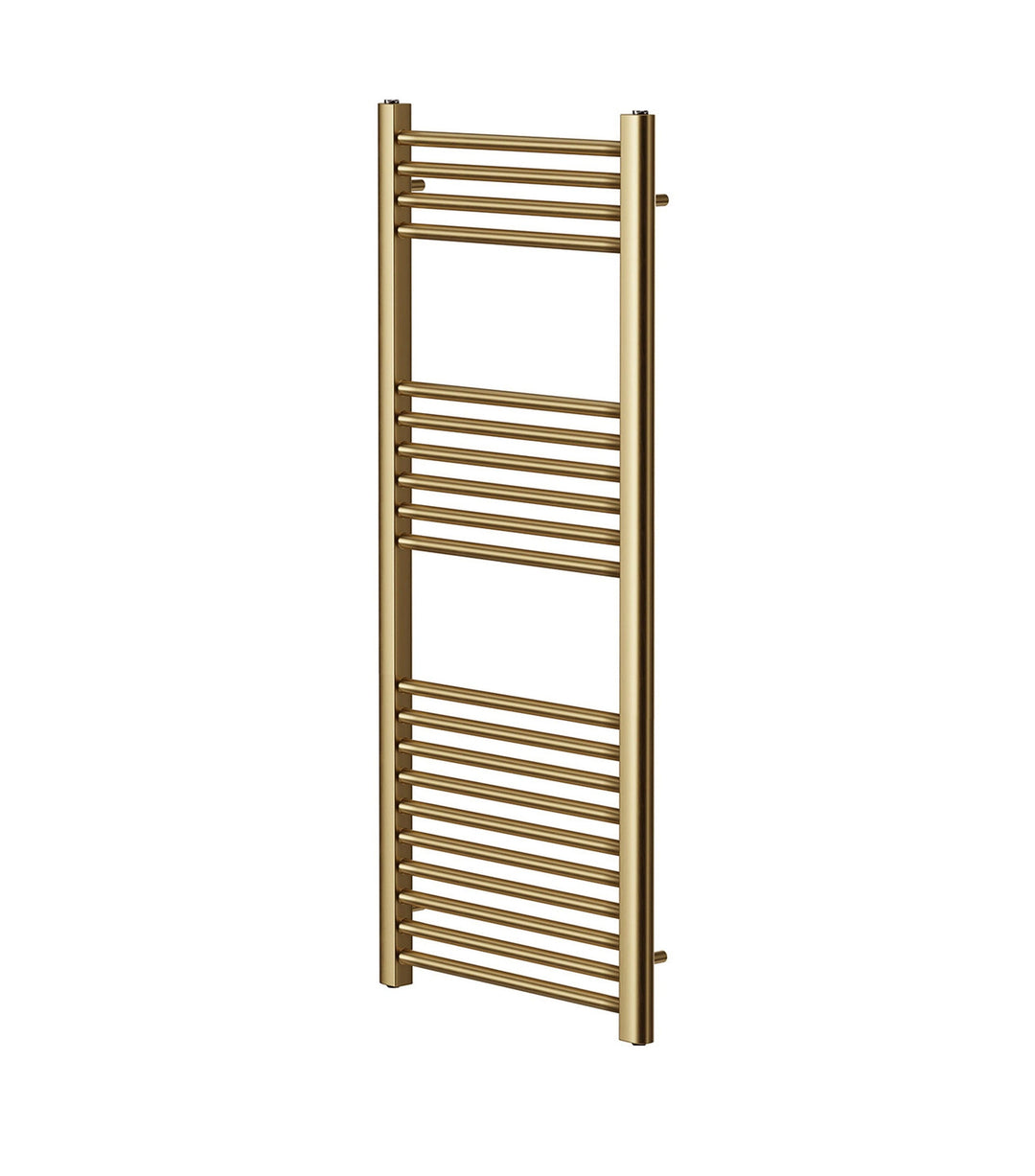 Aureli 1200 x 500 Electric Ladder Towel Rail Radiator  - Brushed Brass