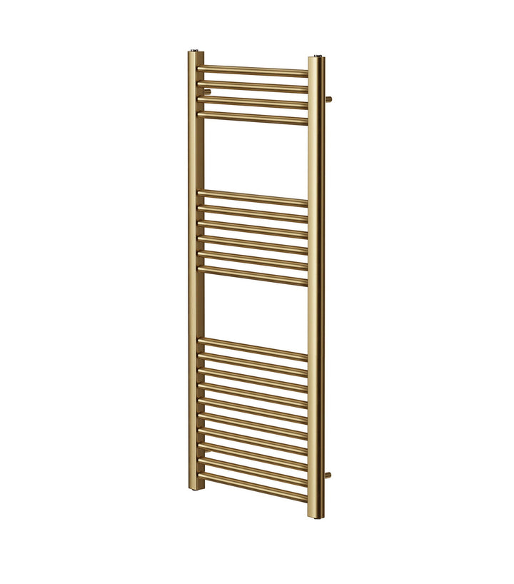 Aureli 1200 x 400 Electric Ladder Towel Rail Radiator  - Brushed Brass