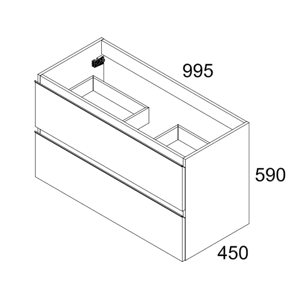 Vatilla 1000mm Wall Hung Vanity Unit with Chrome Handles - Gloss White