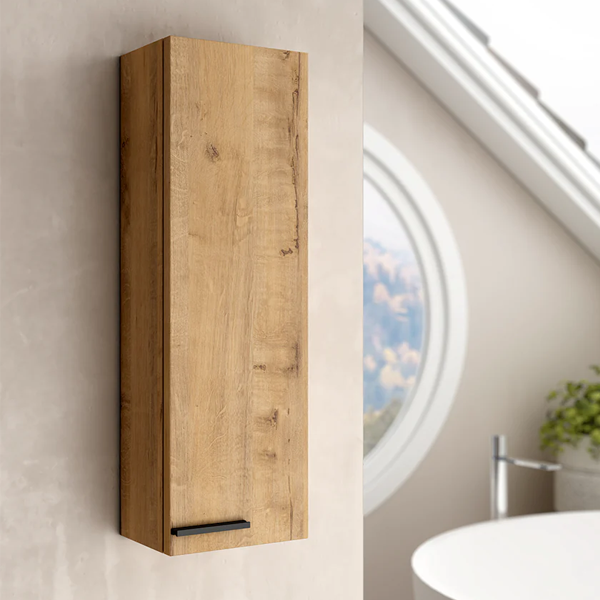 Vatilla 700mm Wall Hung Mini Storage Cabinet - Ostippo Oak