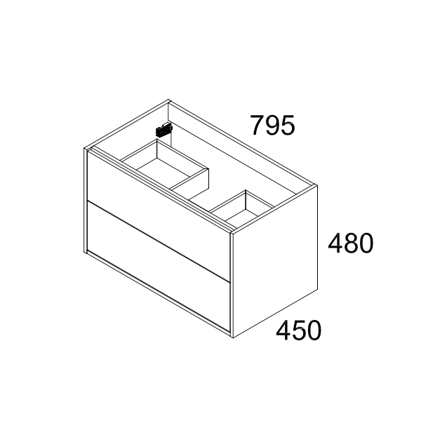 Venti 800mm Wall Hung Vanity Unit  - Matt White