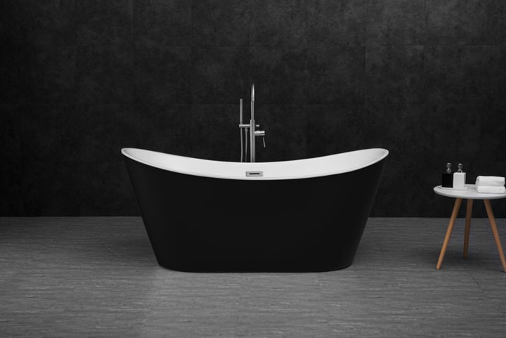 Pure Freestanding Acrylic Bath - Gloss Black