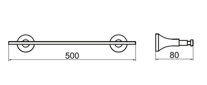 Ariano Round 500mm Single Towel Rail - Select Colour